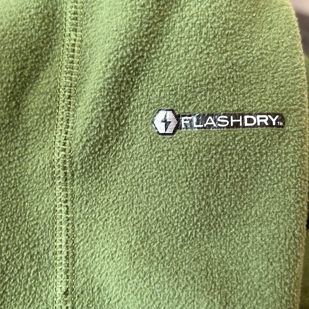 The North Face Mens FlashDry Fleece Quarter Zip Pullover‎ Green Large Raglan